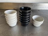 Black & White Plastic Condiment Dishes