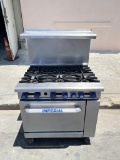 #2 Imperial 6 Burner Gas Range w/Oven Below & Overshelf
