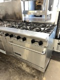 American Range 6 Burner w/Gas Pven Below (No Backing)