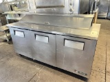 True 72” 3 Door Sandwich Prep Table