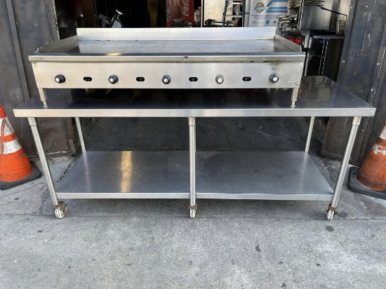 7FT X  30" Inch. All S.S Worktable w/Undershelf & Casters