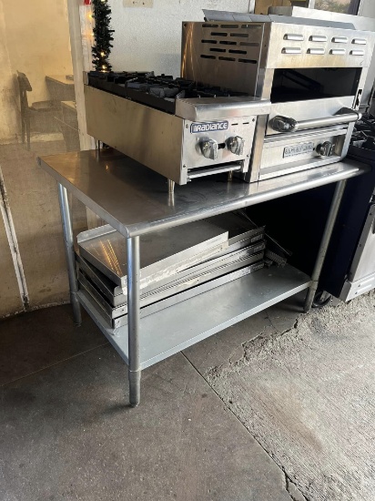 48" x 30" Worktop S.S Table w/Galvanized Bottom Shelf