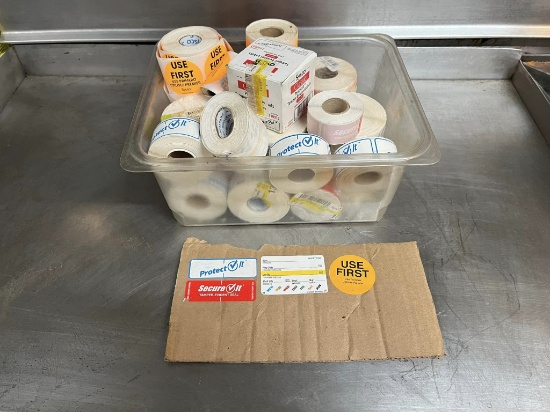 Lot of Various Sysco Food Lables
