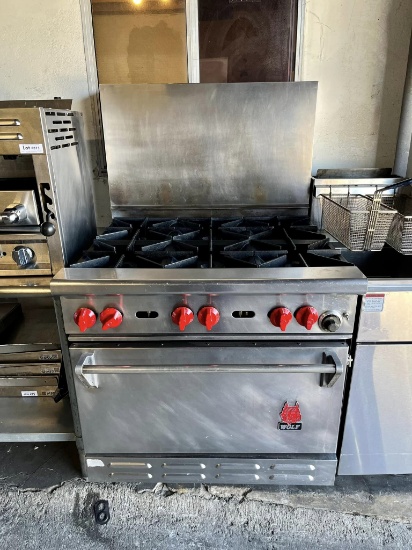 Wolf 6 Burner Gas Range w/Oven Below