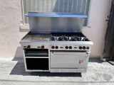 Wolf Combination Gas Range 6 Burners, 24” Griddle, Broiler and Oven Below