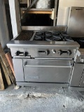 American Range 4 Burner Gas Range w/12” Charbroiler & Oven Below