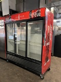 True 3 Glass Sliding Door Refrigerator, Merchandiser w/Lighting