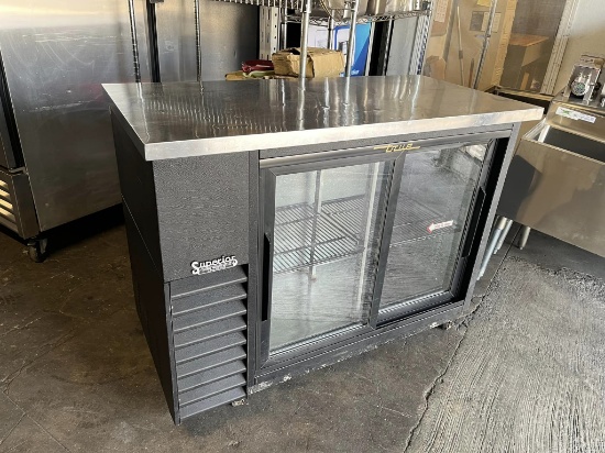 True 2 Sliding Glass Door Back Bar Refrigerator