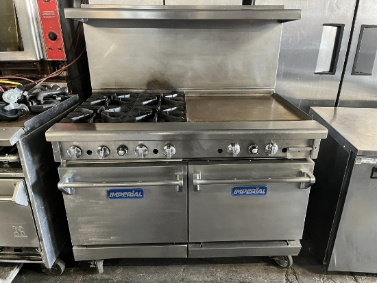 Imperial 4 Burner Gas Range w/24" Griddle & 2 Ovens Below