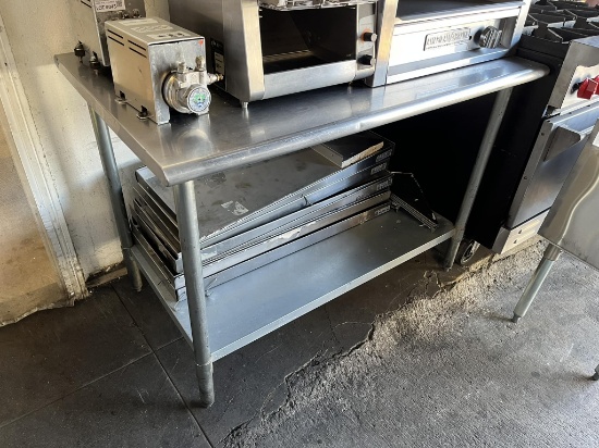 48” x 30” S.S Worktop Table w/Galvanized Bottom Shelf