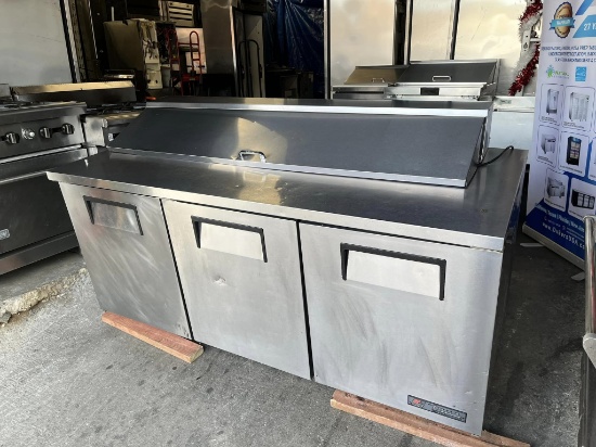 True 72” 3 Door Sandwich Prep Table