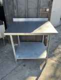 36” x 30” S.S Worktable w/Galvanized Bottom Shelf & Backsplash