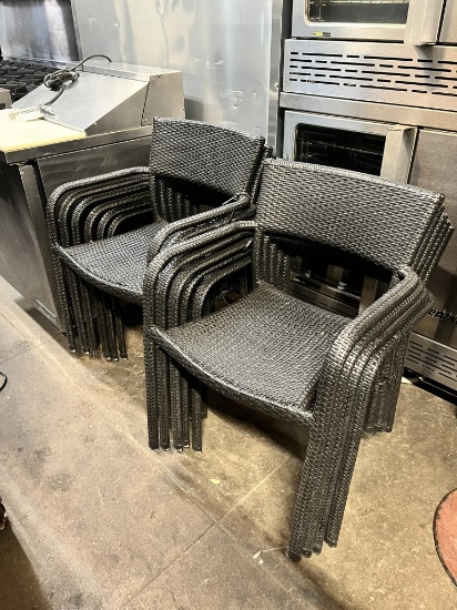 Black Outdoor Woven Patio Chairs