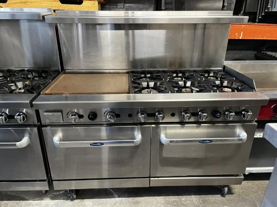 Atosa, Cookrite 24" Griddle, 6 Burner Gas Range w/ 2 Ovens Below