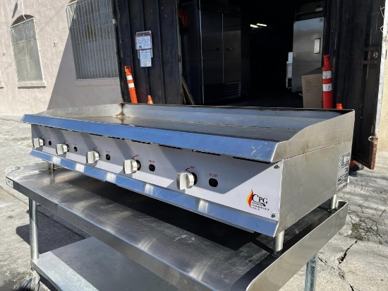 CPG 60" Countertop Gas Griddle w/Equipment Stand on Casters
