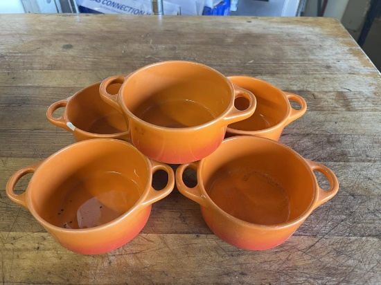 Lot of Orange Ceramic Dishes