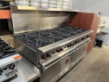 Wolf 12 Burner Gas Range w/2 Ovens Below & Overshelf