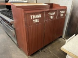 Wooden Trash Bin w/3 Cans