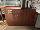 Wooden Trash Bin w/Storage Cabinets