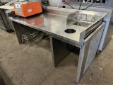 All S.S Custom Made Table/Sink  73 1/2 (w) x 30” (d) x 37” h Sink Size 8” x 10”