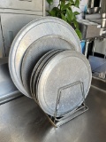 Lot of Pizza Pans w/STL STL Holder