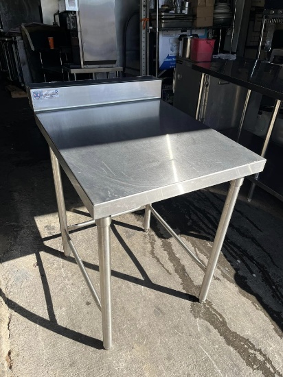 24 x 30 ALL Stainless Steel Worktable w/Open Base & Backsplash