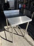 24 x 30 ALL Stainless Steel Worktable w/Open Base & Backsplash