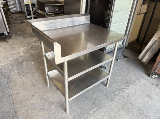 39” W x 30” D x 42” H All Stainless Steel Corner Worktable