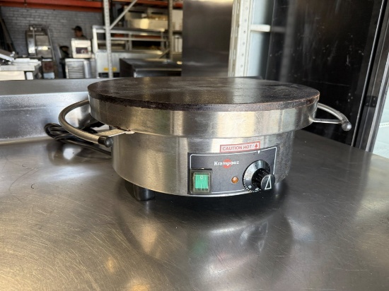 Krampouz CEBIF4 15 3/4" Round Electric Cast Iron Crepe Maker - 240V / 3600W
