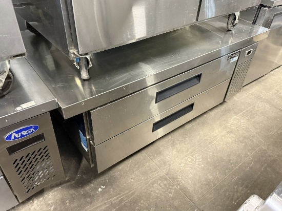 Dukers 60” 2 Drawer Refrigerated Chef Base, Low Boy TESTED & WORKING