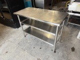 Trinity 48” W X 24” D X 35” H All Stainless Steel 2 Bottom Shelf Work Table