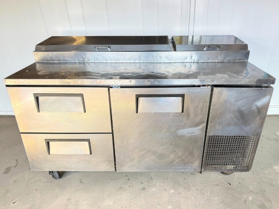True TPP-AT-67D-2-HC 67" Solid Door & Two Drawers Pizza Prep Table