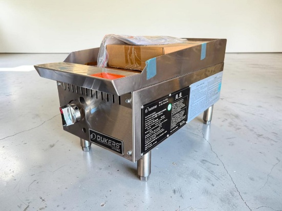 NEW - Dukers DCGM12 12" Gas Griddle w/ Manual Controls - 3/4" Steel Plate