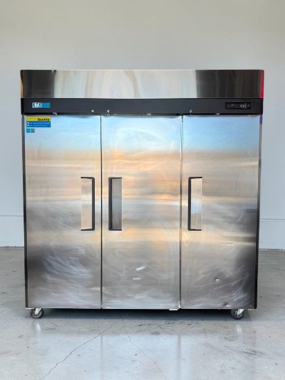 2018-2020 Turbo Air M3R72-3-N 77 3/4" 3 Door Reach In Refrigerator, 115v