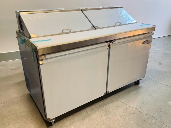 NEW Serv-Ware SP60-16-HC-T 61" 2-Door Sandwich and Salad Prep Table, 16 Pans