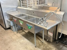 3 Compartment Sink 18" x 18" Basins