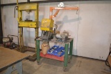 PARKER HYD HOSE PRESS W/STEEL TABLE, HYD CRANE AND VISE