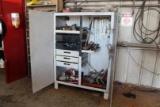 METAL TOOL CABINET W/WRENCHES, BITS & IMPACTS