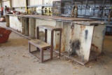 LARGE HEAVY DUTY WELDING TABLE & STAIRS (REMOVAL MAY BE REQUIRED BY BUYER DUE TO WEIGHT)