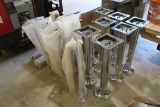 LOT OF CHROME TABLE BASES AND BLACK TABLE LEGS