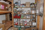LOT OF MISC NUTS, BOLTS, SCREWS & CABINET HARDWARE