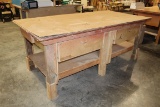 48X96X38h WOOD WORKING TABLE