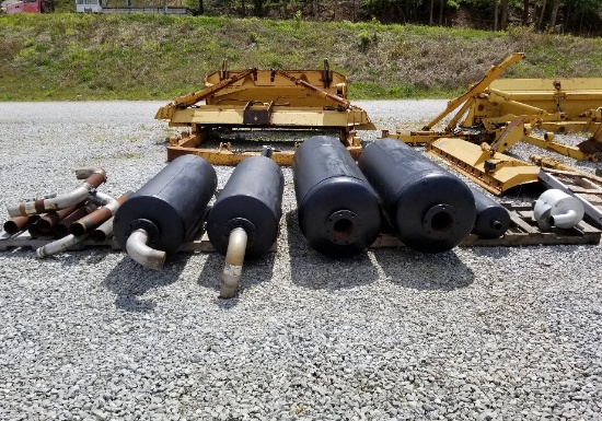 MUFFLERS USED BRIEFLY ON A GOVERNMENT PROJECT THAT REQUIRED SOUND ATTENUATION ON HEAVY EQUIPMENT