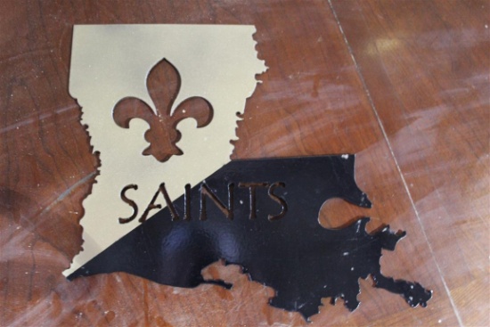 12"x14"x1/8" Steel LA Saints Metal Artwork . ~