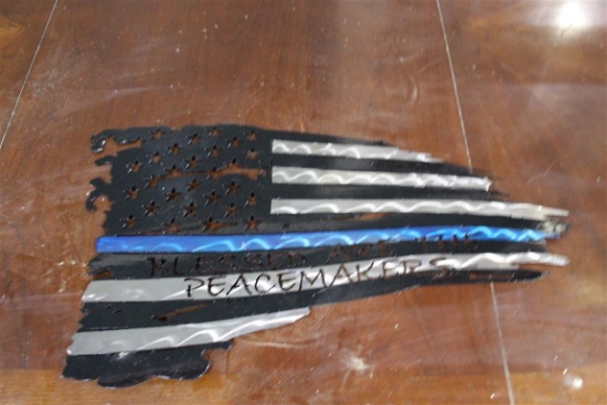 14"x24"x1/8" Steel "Blessed are the Peacemakers" Metal Artwork ~