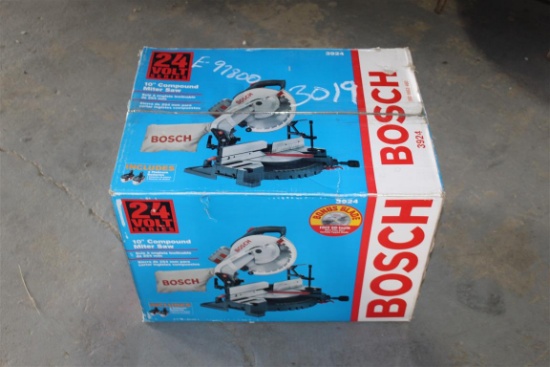 Unused Bosch 10" Compound Miter Saw . 24 Volt, 2 Batteries  ~