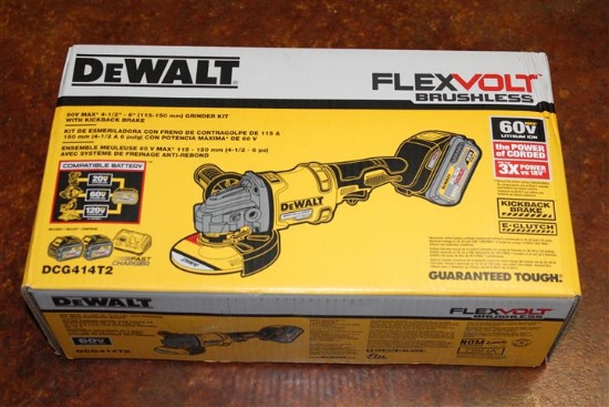 DeWalt Flexvolt DCG414T2 60V Angle Grinder Kit for sale online