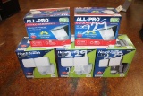 Lot of (3) Heath Zenith Led 1250 Lumens Floodlight & (2) All Pro Motion Sensor Solar Powered Led Flo