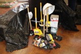 Lot of Misc. Items Including Plungers, Tie Wire, and Carpenter Materials.