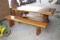Teak Wood Table w/ 2 Benches . 6 1/2' x 4'